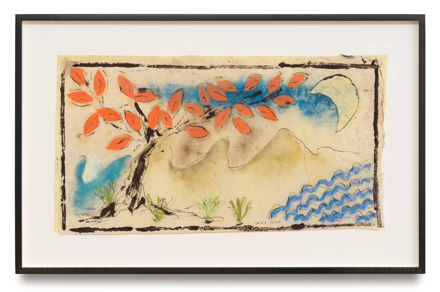 Isabella Ducrot Bella Terra XVII, 2020 Mixed media on Chinese paper, framed Signed recto 27 x 50cm / 10.6 x 19.7 inches Framed dimensions: 39 x 61.5 cm / 15.4 x 24.3 inches