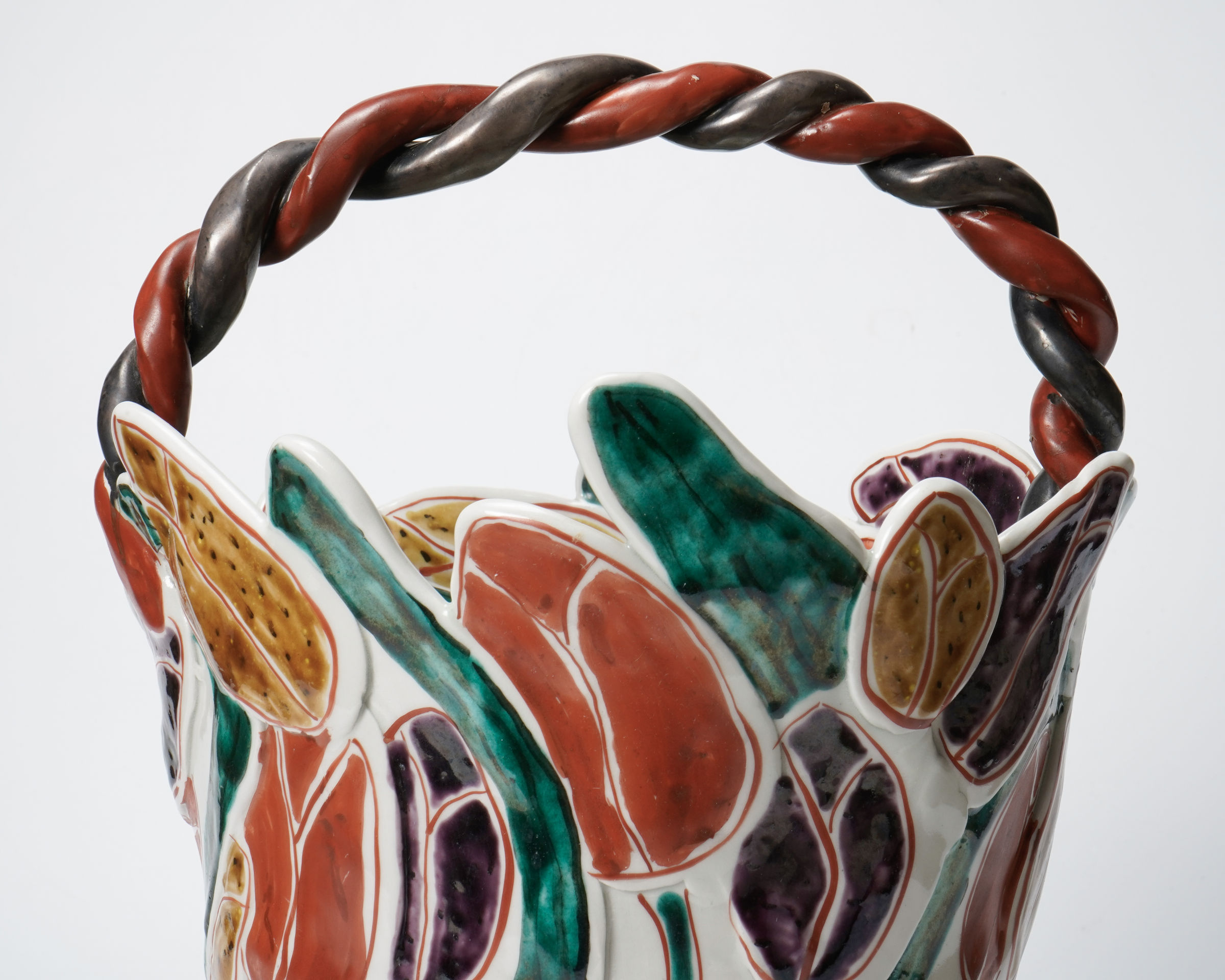 Matsuda Yuriko 松田百合子, Flower vase with basket handle | Dai