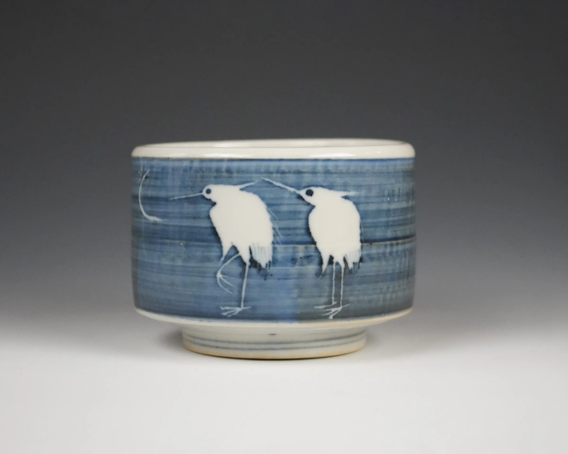 Kawamoto Goro 河本五郎, Teabowl with Cobalt Glaze 青華鳥茶碗 | Dai