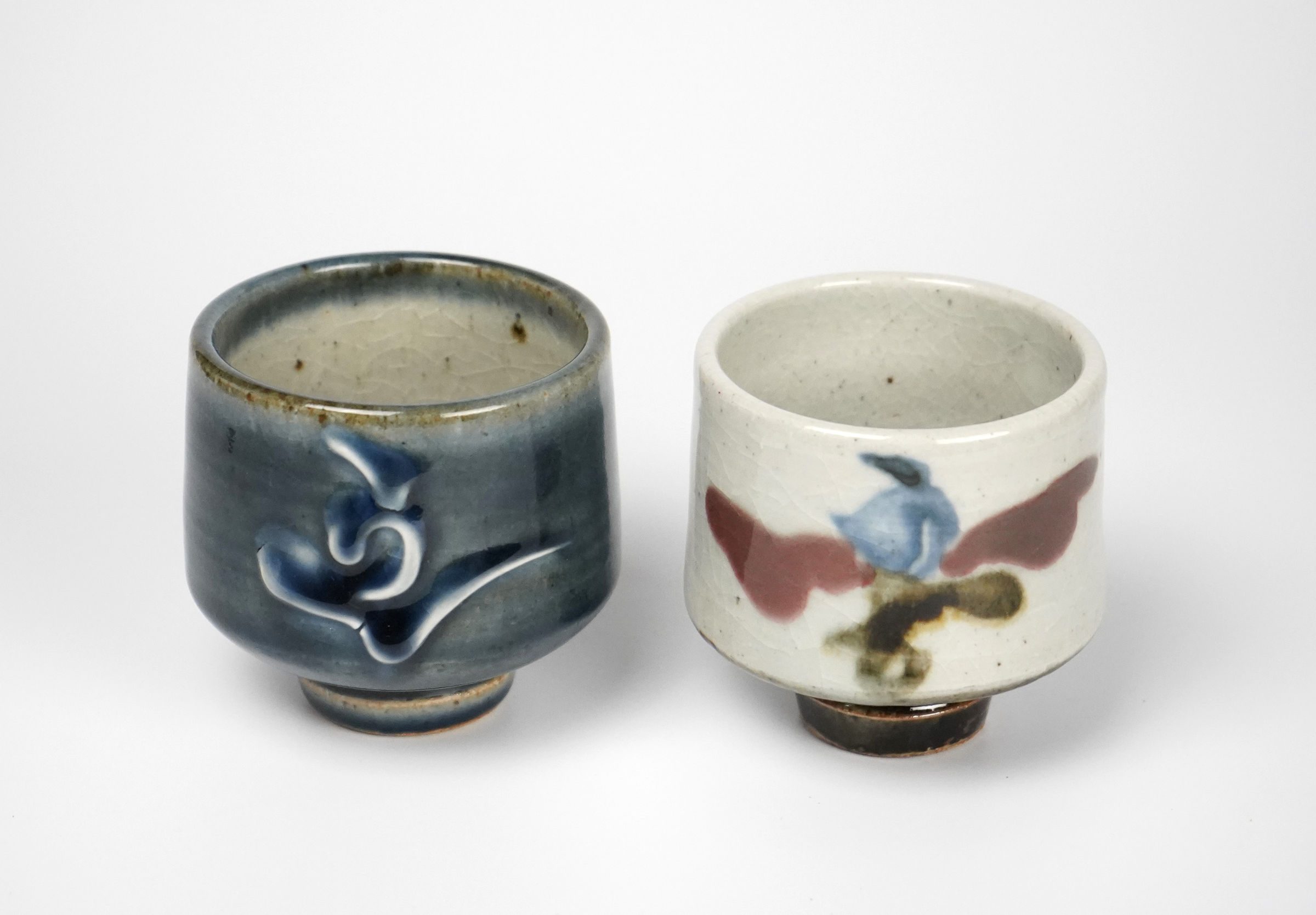 Studio of Kawai Kanjiro 河井寛次郎, Pair of Yunomi 偲び草 | Dai