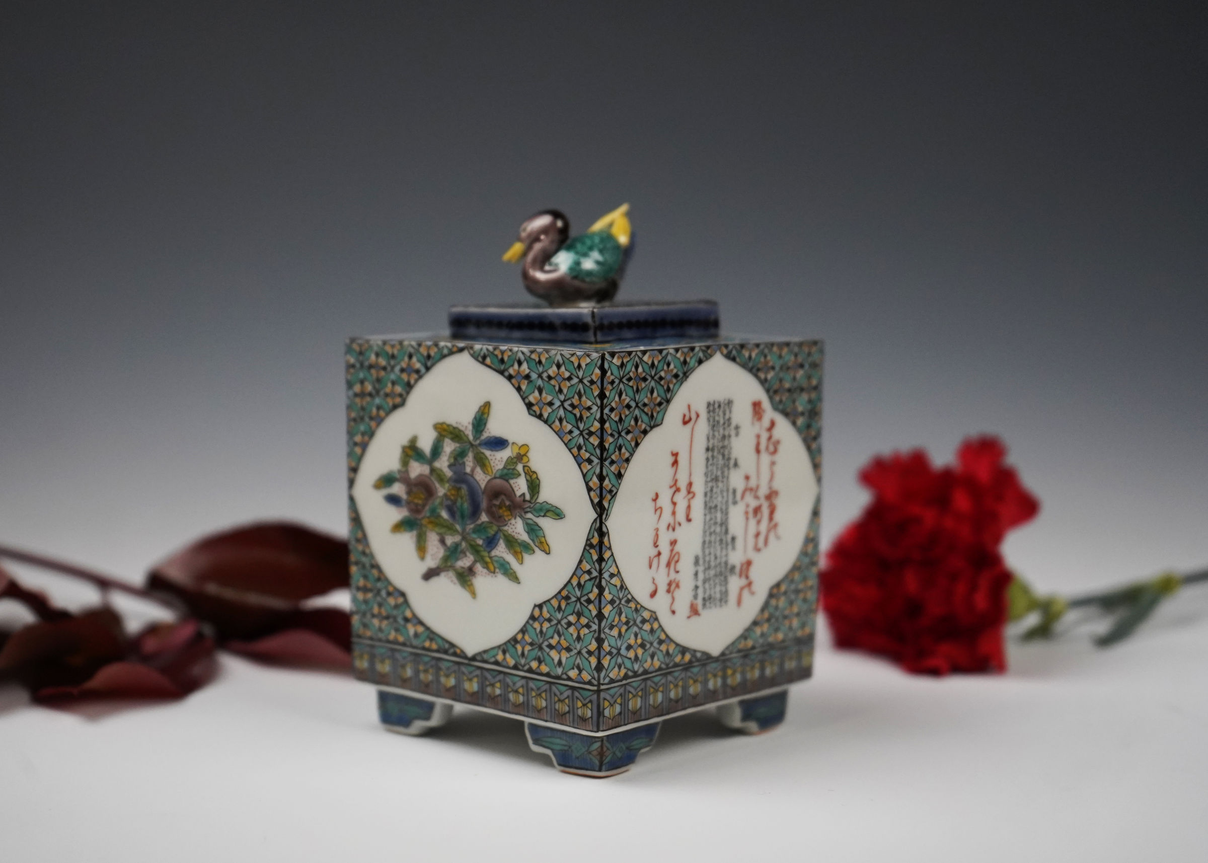Tamura Keisei 田村敬星, Kokin Wakashū Bird Knob Incense Burner