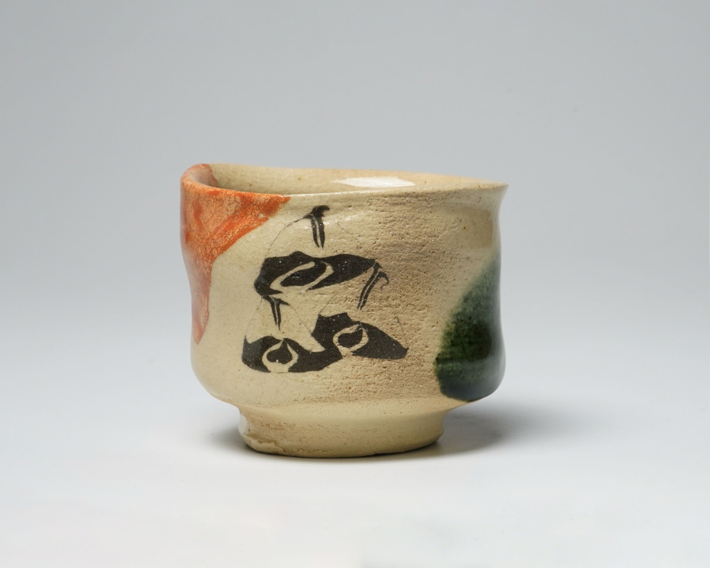 Mizuno Soukaku II 二代水野双鶴, Nerikomi Oribe Guinomi 練込織部