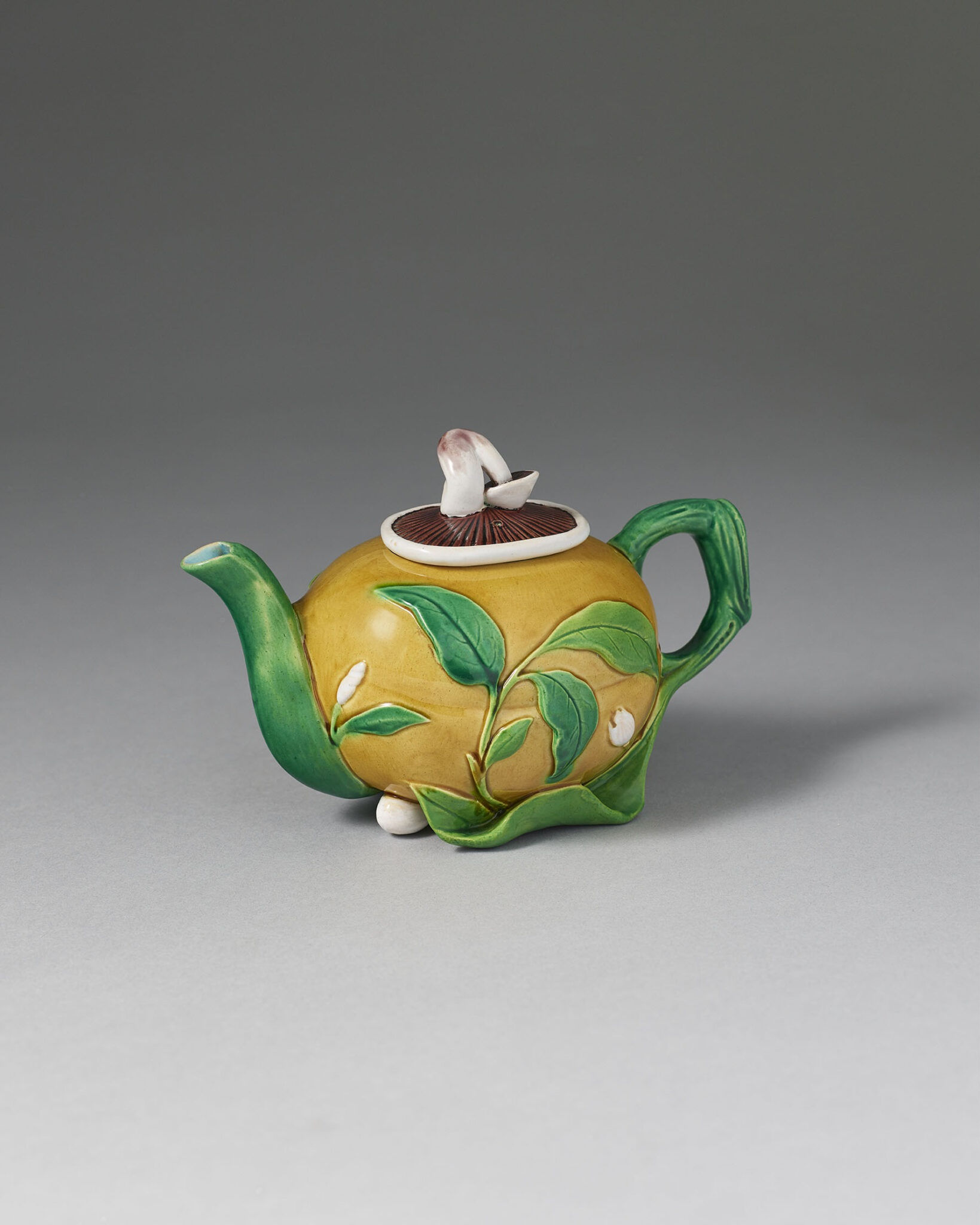 A Minton Majolica Mushroom Teapot and Cover, Circa 1870 | Brian