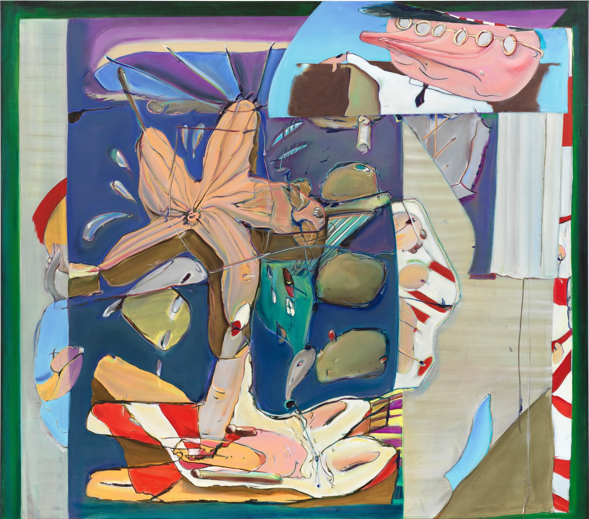 Stefanie Heinze, Der Professor, 2020, Signed on verso Oil and acrylic on linen, 185 x 210 x 4.5 cm, 72.83 x 82.68 x 1.77 inches