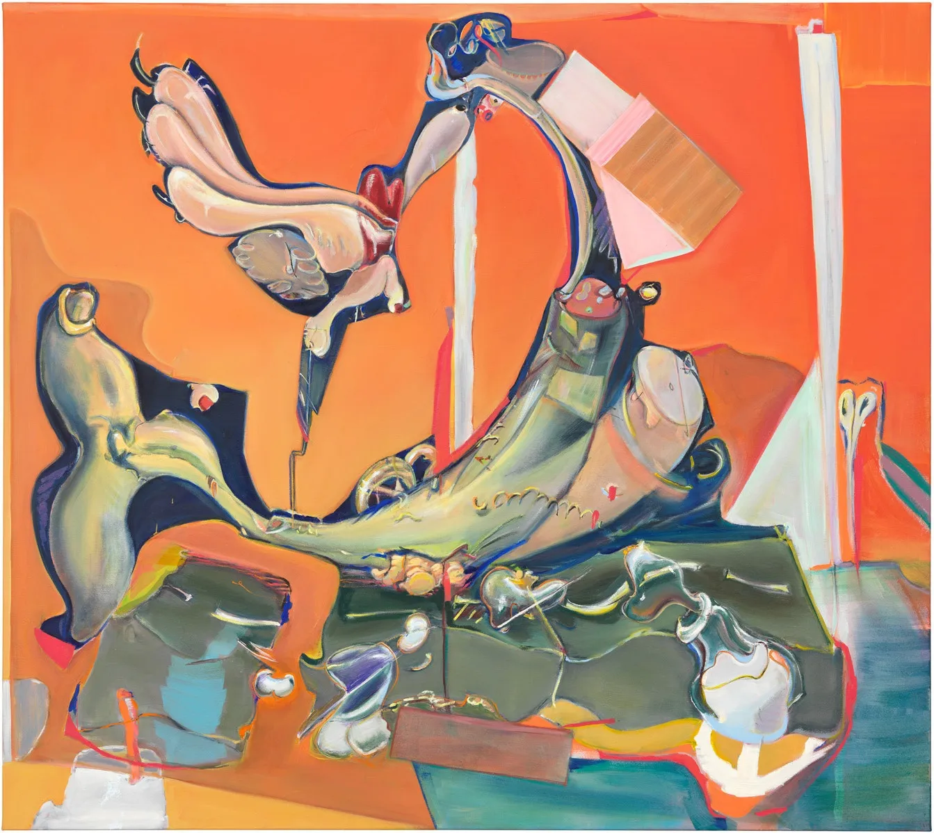 Stefanie Heinze, Median (Fin Fatale), 2018, Signed, titled and dated on verso, Acrylic and oil on linen, 180 x 160 cm, 70.87 x 62.99 inches