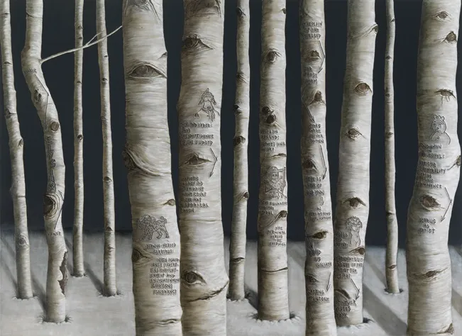 肖恩-兰德斯1962年生于马萨诸塞州的帕尔默,现居纽约。他是一位画家、多媒体艺术家。他作品涵盖的主题非常广泛,其中大部分题材来源于他本人的个人经历。意识流的文字表达与其作品中反复出现的具象主题相互交织,共同触及了“存在”这一哲学宏观主题以及关于对当代社会和人性的思考。兰德斯的作品以一种幽默和忏悔的方式将意识流的思想可视化。在他的作品中现实和想象以及真实和虚幻之间的界限被极度模糊,从而使观众的感受仿佛游离于不同的时空。