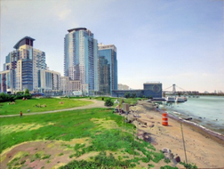 Exhibition announcement picturing Andrew Lenaghan's 'East River State Park,' 2011