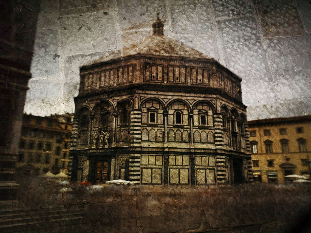 Tent-Camera Image on Ground: The Florence Baptistry
