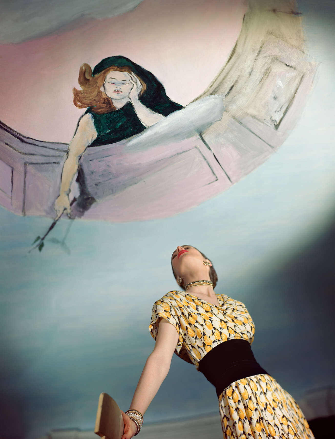 Dress by Jo Copeland, Murals by Marcel Vertes