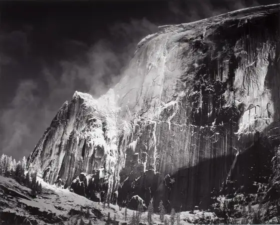 Ansel Adams, Half Dome, Blowing Snow, Yosemite National Park, Ca, 1955