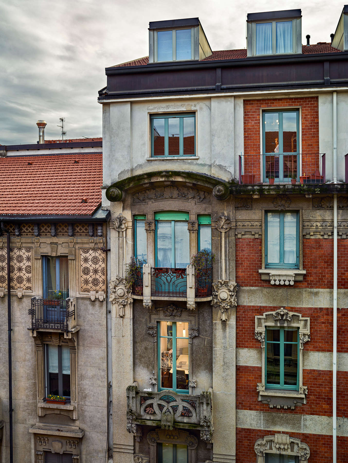 Working with a Glass of Wine, Via Giuseppe Revere, Milan, Italy