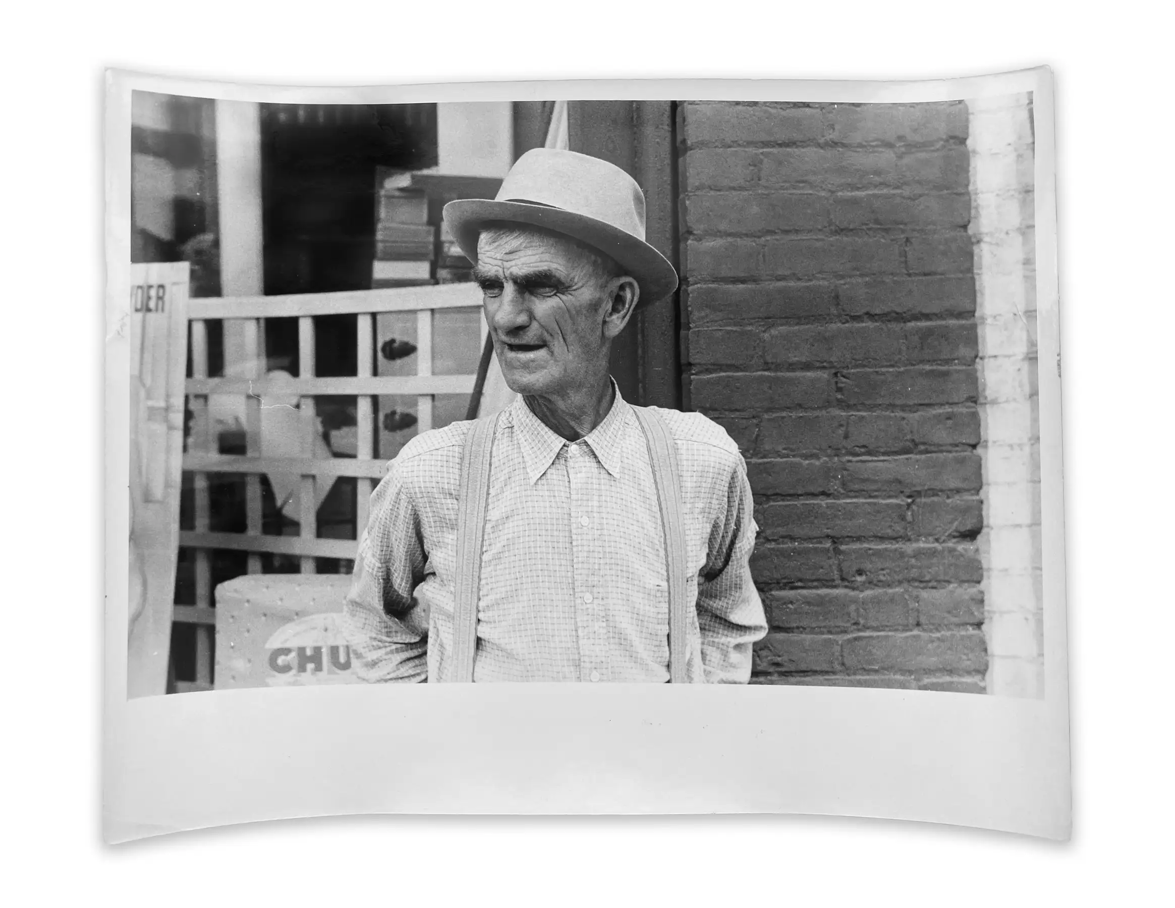 Man on street corner, Marysville, Ohio