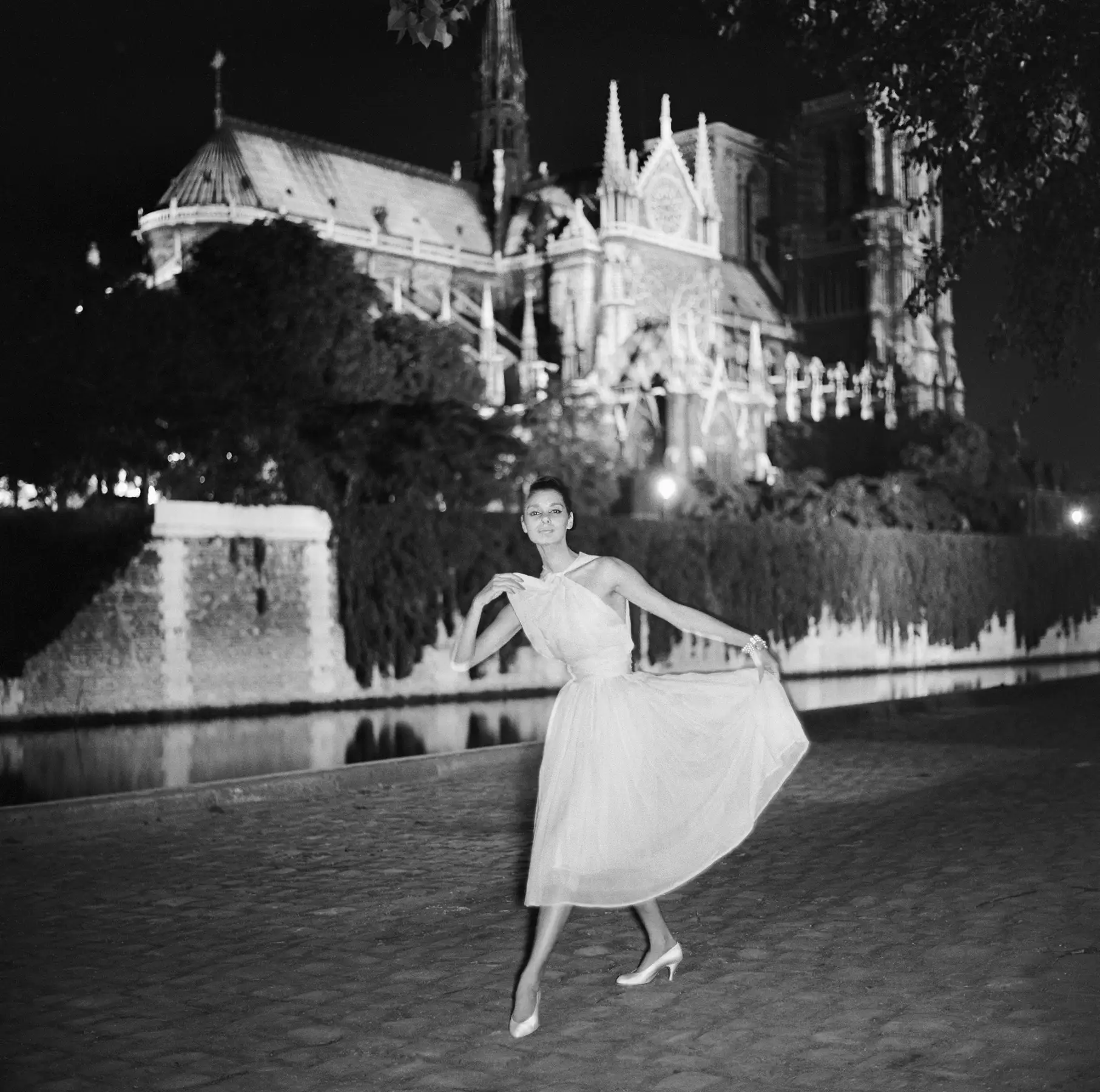 Photographed for Dior, danse dress, Autumn-Winter 1956 Haute Couture collection, Aimant line