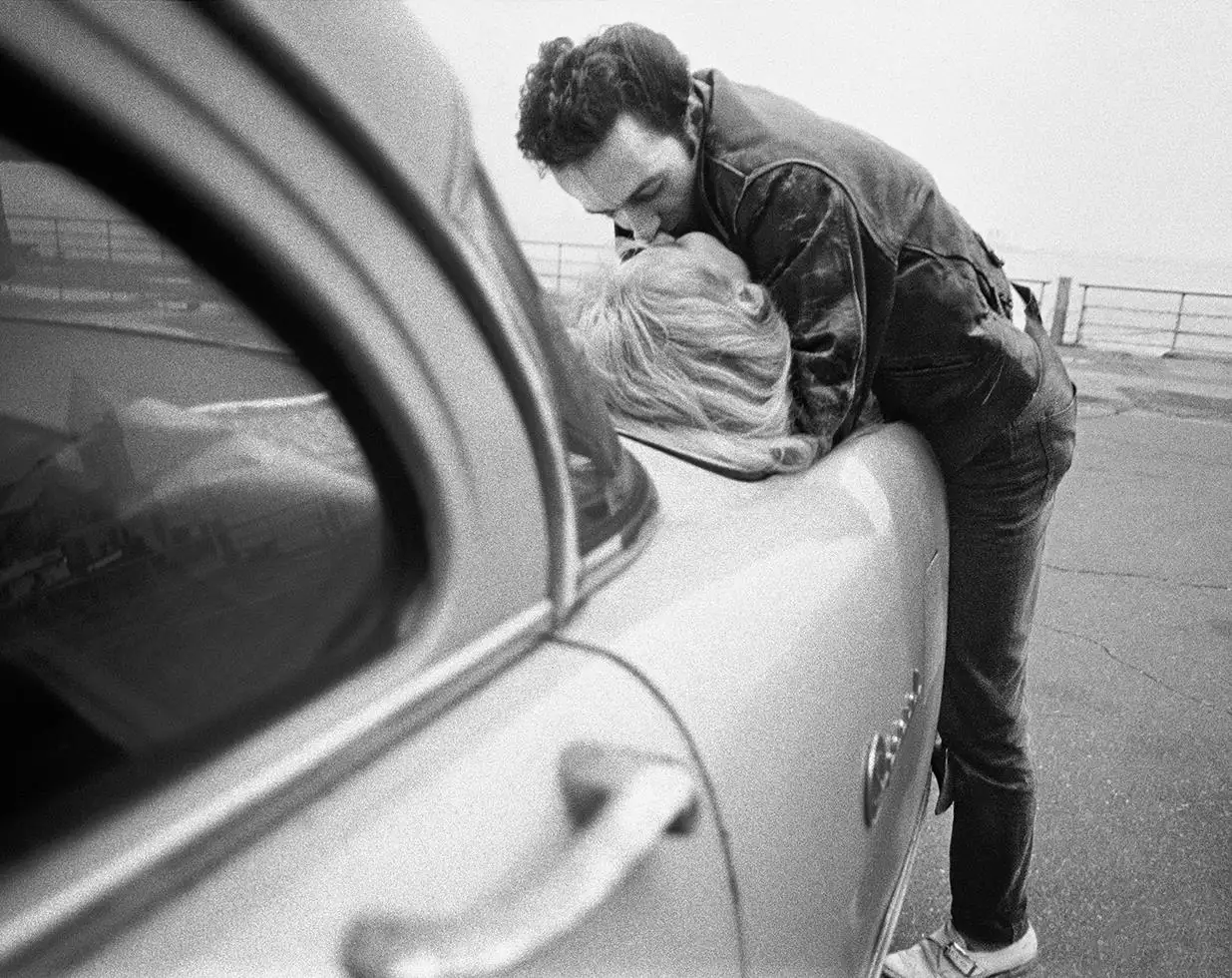 Bob Gruen, Joe Strummer & Gaby - Kiss on Car, NYC, 1981