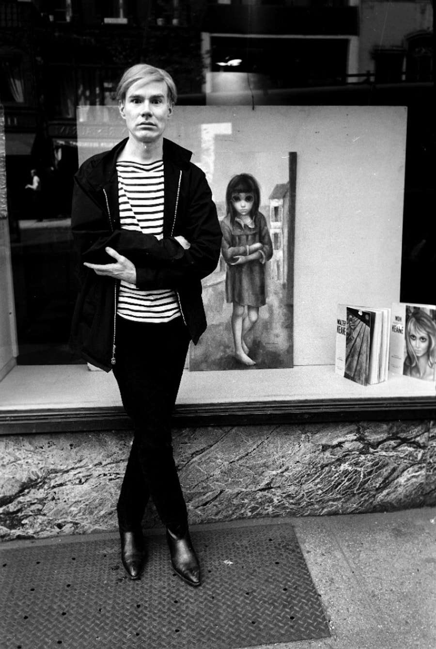 Steve Schapiro, Andy Warhol Mimes Margaret Keane "Waif," New York, 1965