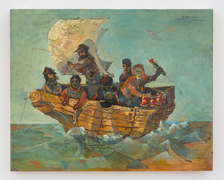 Pirates on a wooden ship, 2025
