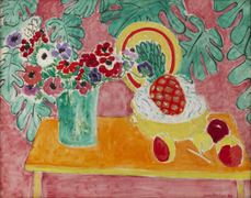 HENRI MATISSE  An&eacute;mones et ananas sur fond rose [Pineapples and Anemones], 1940