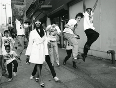 Naomi Campbell and her fans, II, New York City, 1994, Silver Gelatin Photograph