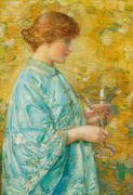 CHILDE HASSAM (1859&ndash;1935), "Venetian Glass (Portrait of Kitty Hughes)," c. 1913&ndash;16. Oil on canvas, 33 1/4 x 23 1/8 in.
