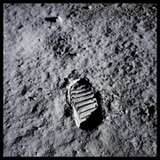 Post-Contact Lunar Soil, Imprinted for the Next 2 Million Years;, Photographed by Edwin "Buzz" Aldrin, Apollo 11, July 16-24, 1969