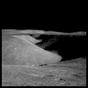 Hadley Rille: 80 Miles Long, 1 Mile Wide&nbsp; and 1000 Feet Deep;, Photographed by James Irwin, Apollo 15, July 26-August 7, 1971