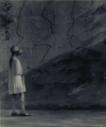 Shadow Faces, vintage carbro print, 7 x 5 3/4 inches