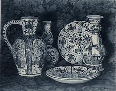 Old Delft, vintage carbro print, 5 x 7 inches