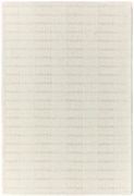 1'6" x 2'3" trystia sample in the ivory colorway. horizontal lines sweep across the sample with some parts of the line being a shade darker, creating a dash effect