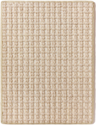 mordecai sample. it is an oatmeal color and features a gridded braid loop reminiscent of a basket