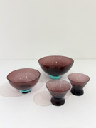 Set of Four Holmegaard Glass Dishes by Per Lutken