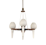 Opaline Suspended Four Glass Pendant Chandelier