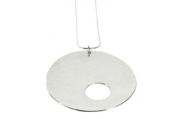 Limited Edition Sterling Silver Gong Style Pendant Designed by Harry Bertoia
