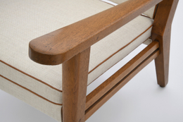 Jacques Adnet's pair of armchairs arm detail