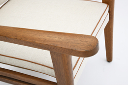 Jacques Adnet's pair of armchairs arm detail