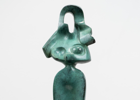 Alexander Archipenko Egyptian Motif, 1917 bronze with green patina 13 1/2 x 4 x 2 3/8 inches Edition 6/12 F