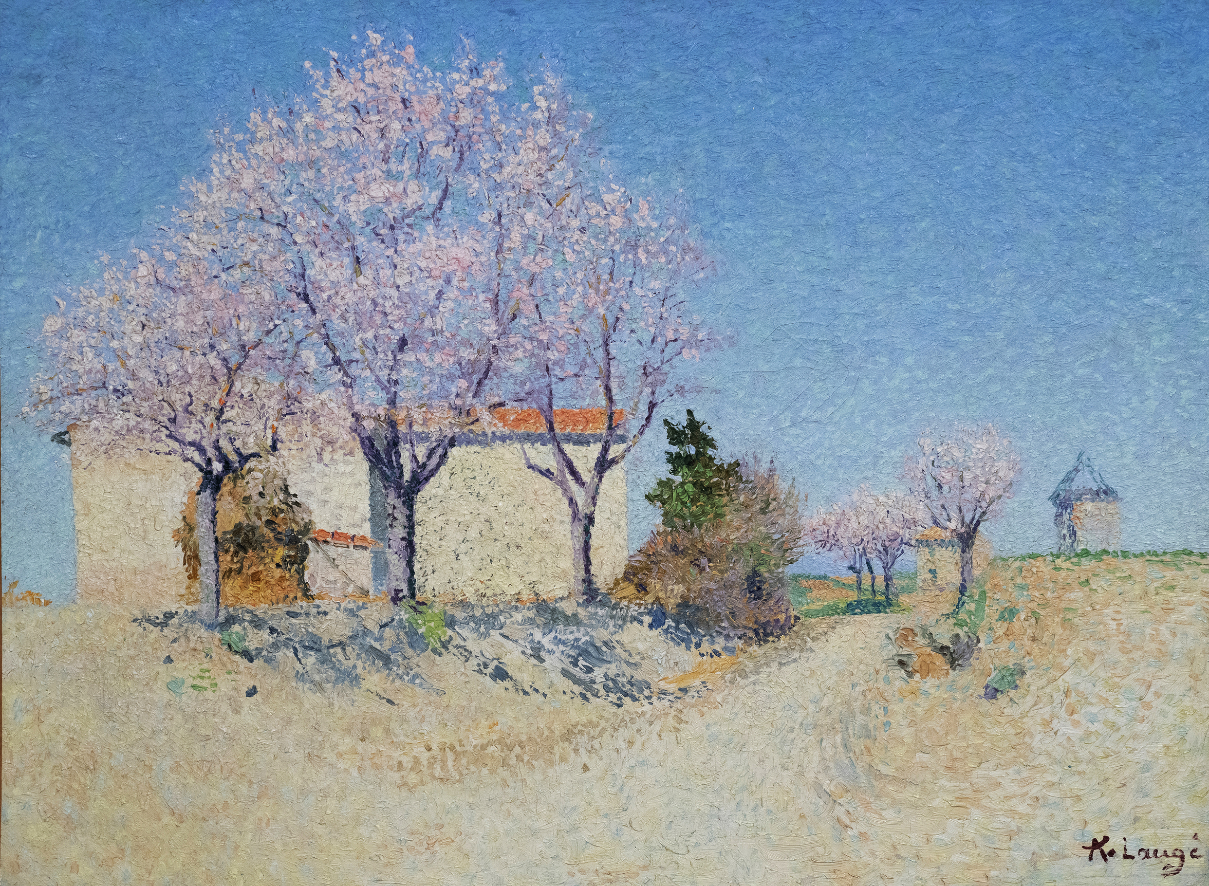 Achille Laug&eacute; french, 1861&ndash;1944 Almond Trees in Spring (Amandiers au printemps) Oil on canvas 211&frasl;8 x 283&frasl;8 inches