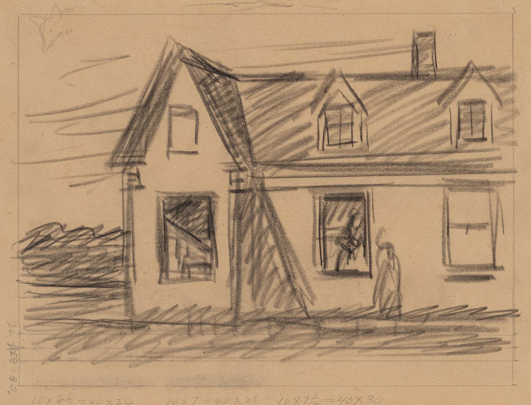 Edward Hopper High Noon (Study), 1949  Charcoal on paper 8 7/16 x 11 inches
