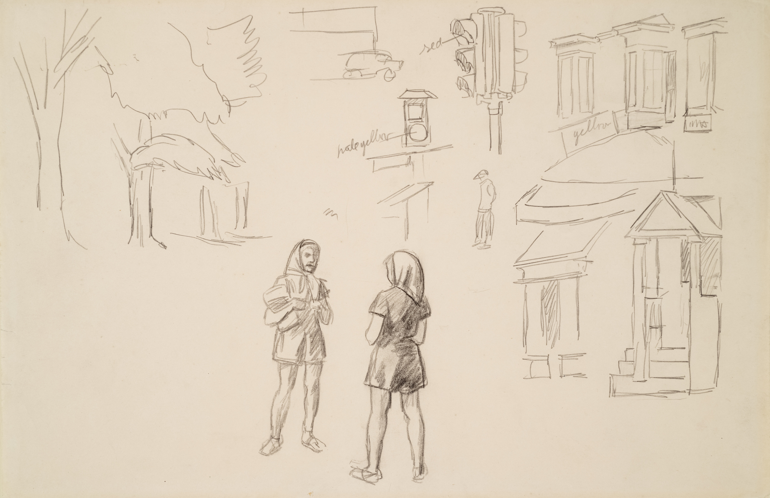 Edward Hopper Study for Portrait of Orleans, 1950  Pencil on Bond paper 10 1/2 x 16 inches