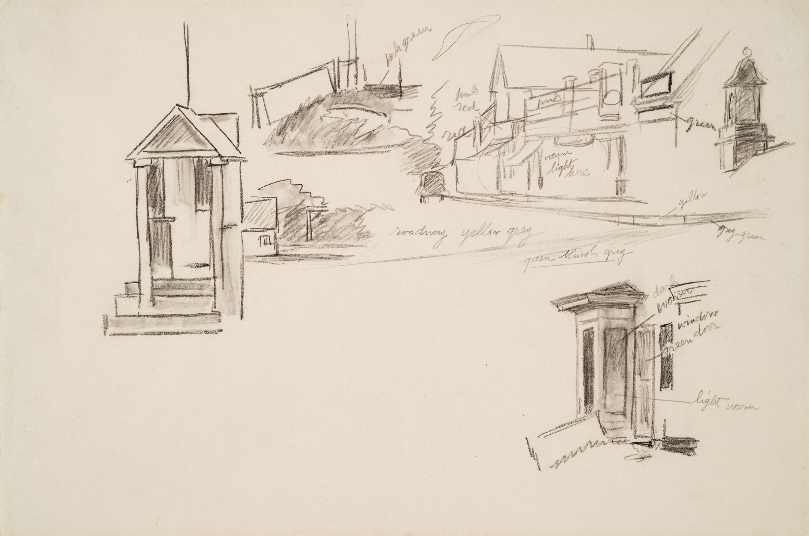Edward Hopper Study for Portrait of Orleans, 1950  Pencil on Bond paper 10 1/2 x 16 inches