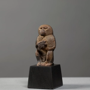 Egyptian amulet of Thoth holding an udjat-eye, Late Dynastic Period, Saite Period, 26th Dynasty, c.664-525 BC