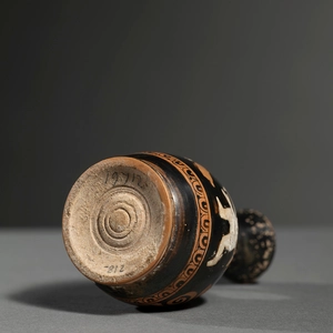 Greek red-figure miniature lekythos, Athens, c.400 BC