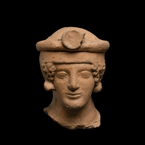 Greek head of a woman with diadem, South Italy, Medma, third quarter of the 5th century BC