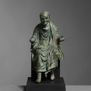 Roman statuette of a seated philosopher, 2nd-3rd century AD