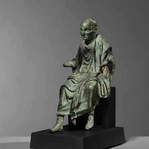 Roman statuette of a seated philosopher, 2nd-3rd century AD