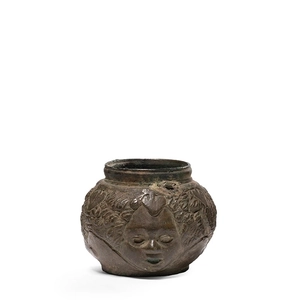 Roman vessel with three heads in relief, c.1st-2nd century AD