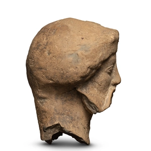 Greek head of a bearded male, South Italy, Medma, second quarter of the 5th century BC