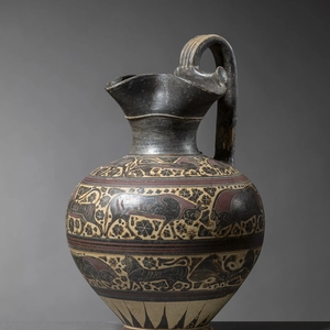 Greek trefoil-lipped oinochoe with animal friezes, Corinth, Middle Corinthian, c.600-570 BC
