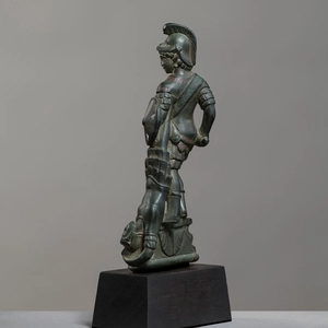 Roman sculptural dagger hilt showing Achilles and the vanquished Hector, Gaul, c.1st-2nd century AD