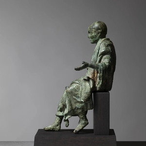 Roman statuette of a seated philosopher, 2nd-3rd century AD