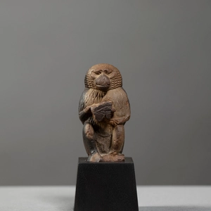 Egyptian amulet of Thoth holding an udjat-eye, Late Dynastic Period, Saite Period, 26th Dynasty, c.664-525 BC